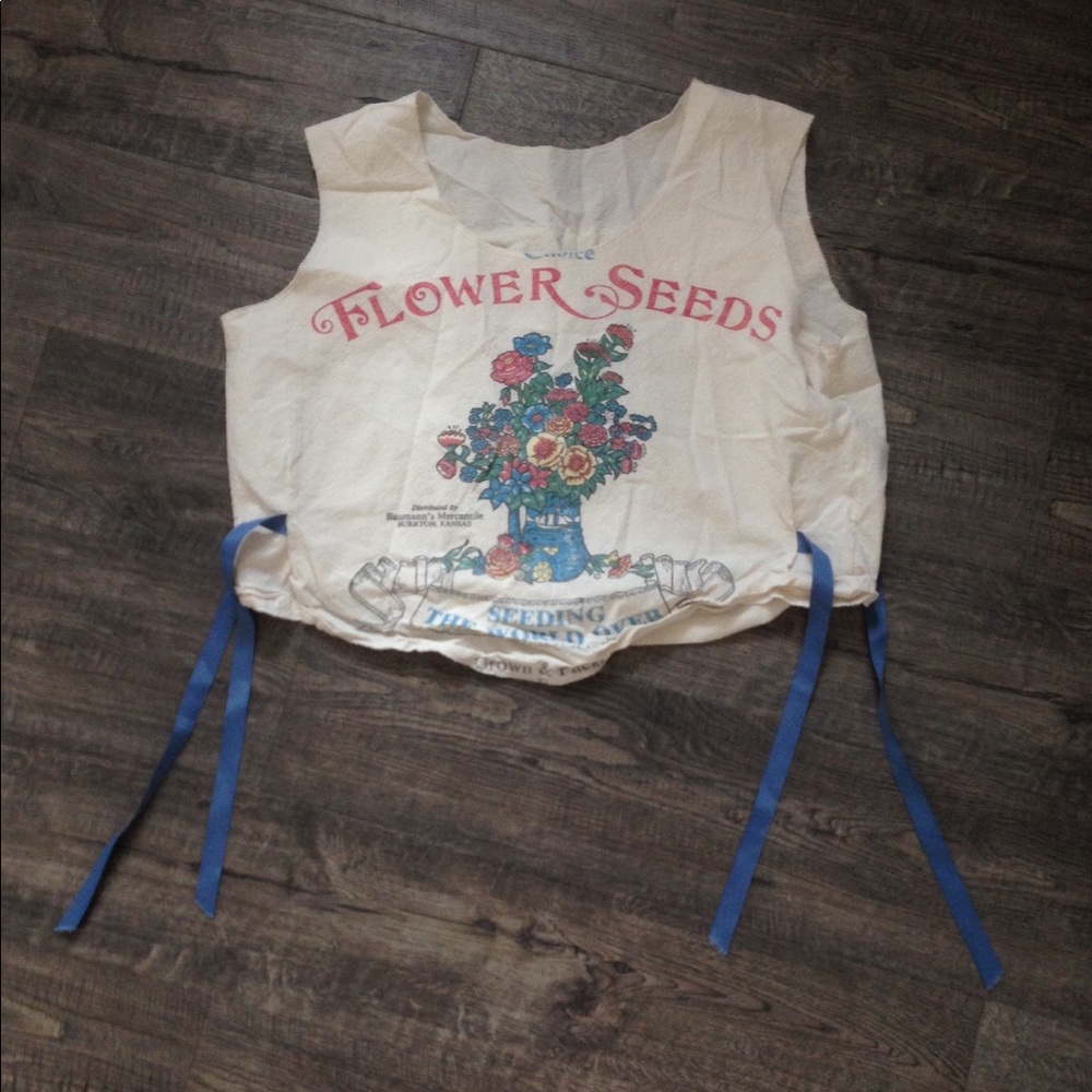 VINTAGE Flower Sack Crop Top